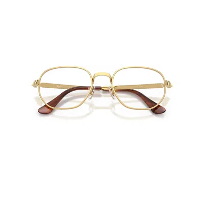 Ray Ban Hexagonal Max Optics Eyeglasses Gold Frame Transparent Lenses Polarized 54-21