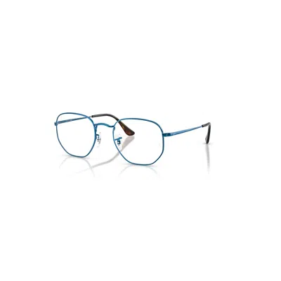 Ray Ban Hexagonal Optics  Blau Fassung Klar Glas Polarisiert 54-21 In Blue