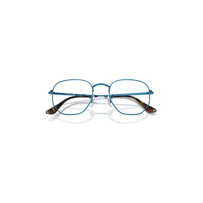 Ray Ban Hexagonal Optics Eyeglasses Blue Frame Clear Lenses Polarized 48-21