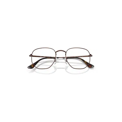 Ray Ban Hexagonal Optics Eyeglasses Brown Frame Clear Lenses Polarized 48-21
