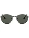 Ray Ban Hexagonal Shaped Sunglasses In Black