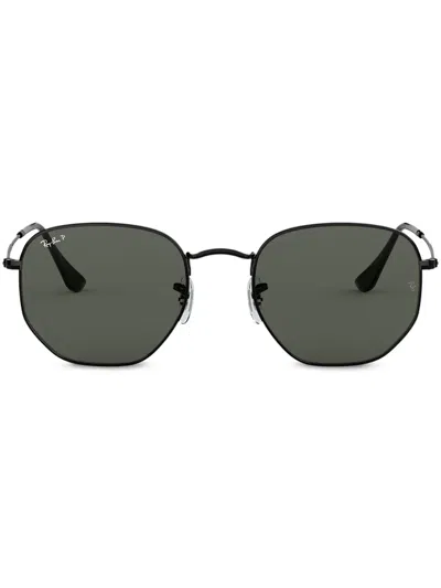 Ray Ban Hexagonal Shaped Sunglasses In Black