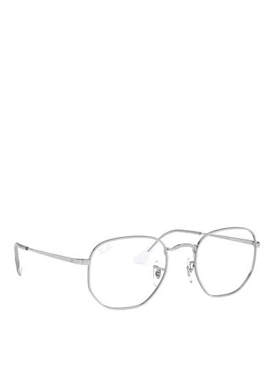 Ray Ban Hexagonal Silver Eyeglasses