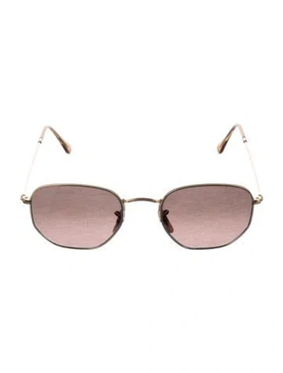 Pre-owned Ray Ban Hexagonal Square Sunglasses In Gold/metallic