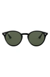 Ray Ban Highstreet 49mm Round Sunglasses In Black