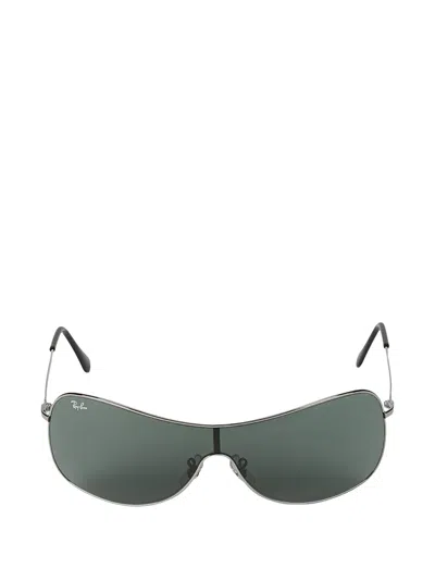 Ray Ban Highstreet Shield Sunglasses In Green