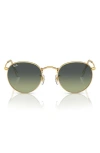 Ray Ban Ray-ban Icons 50mm Round Metal Sunglasses In Green