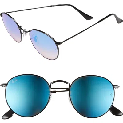 Ray Ban Ray-ban Icons 50mm Round Sunglasses In Black/blue