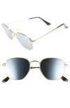 Ray Ban Icons 51mm Sunglasses In Gold Silvr