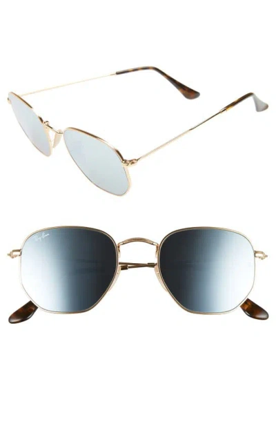 Ray Ban Icons 51mm Sunglasses In Gold Silvr