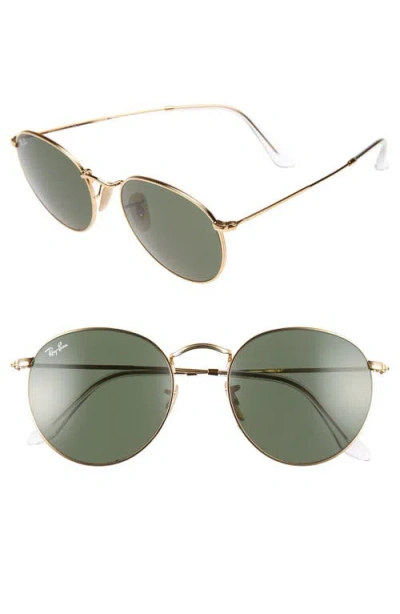 Ray Ban Ray-ban Icons 53mm Retro Sunglasses In Gold/green