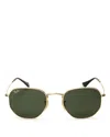 Ray Ban Ray-ban Icons Hexagonal Sunglasses, 51mm In Gold/gray Solid