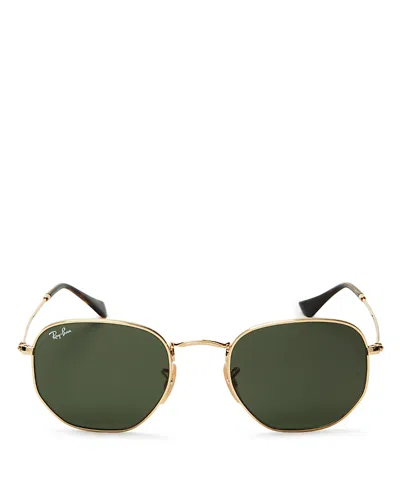 Ray Ban Ray-ban Icons Hexagonal Sunglasses, 51mm In Gold/gray Solid