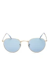 Ray Ban Ray-ban Icons Round Sunglasses, 50mm In Gold/blue Solid