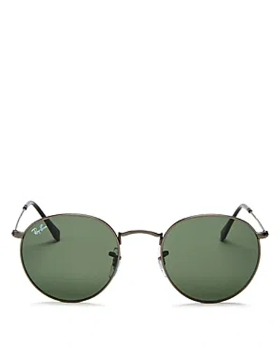 Ray Ban Ray-ban Icons Round Sunglasses, 50mm In Gunmetal/green