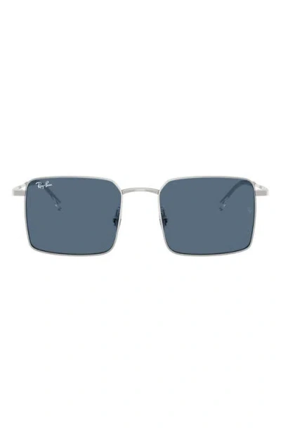 Ray Ban Ray-ban Idan Bio-based 50mm Square Sunglasses In Silver