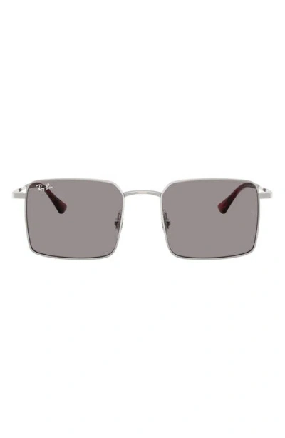 Ray Ban Ray-ban Idan Bio-based 50mm Square Sunglasses In Silver