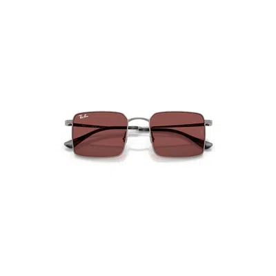 Ray Ban Idan Bio-based Sunglasses Gunmetal Frame Violet Lenses 50-20 In Gray