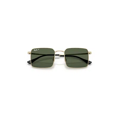 Ray Ban Idan Bio-based Sunglasses Pale Gold Frame Green Lenses Polarized 50-20