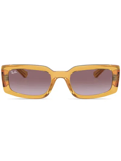 Ray Ban Kiliane Bio Based Dark Violet Gradient Rectangular Unisex Sunglasses Rb4395 66828h 54 In Yellow