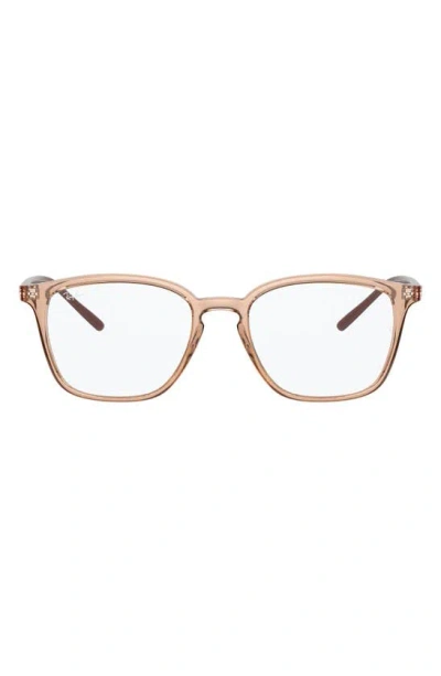 Ray Ban Injected Unisex Optical Frame In Brown