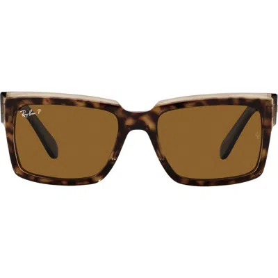 Ray Ban Ray-ban Inverness 54mm Polarized Pillow Sunglasses In Brown
