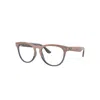 Ray Ban Iris Optics Eyeglasses Beige On Transparent Dark Blue Frame Clear Lenses Polarized 54-18 In Beige On Transparent Dark Blue