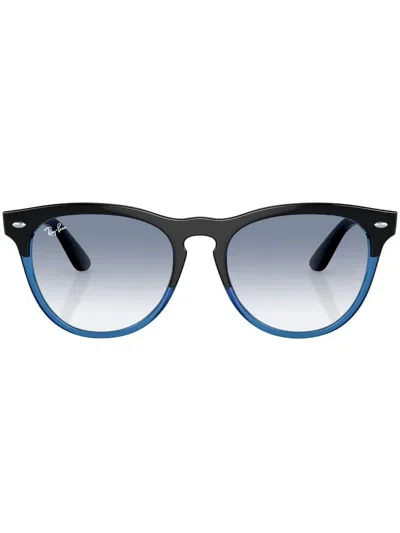 Ray Ban Iris Wayfarer-frame Sunglasses In Black_on_blue_blue