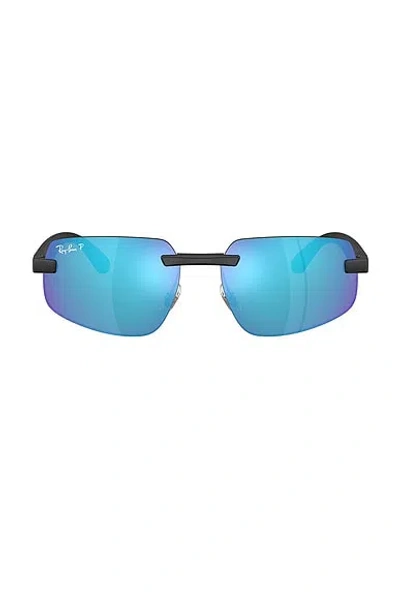 Ray Ban Irregular Sunglasses In Blue