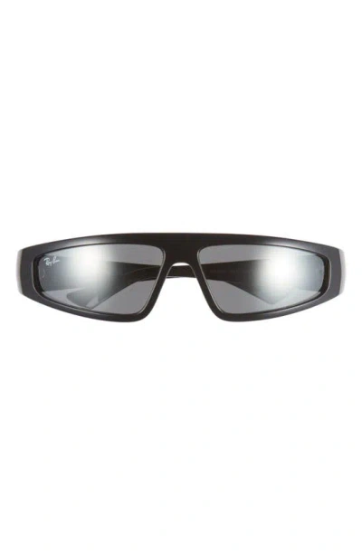 Ray Ban Izaz 59mm Wraparound Sunglasses In Black