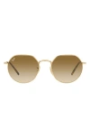 Ray Ban Ray-ban Jack 53mm Round Sunglasses In Arista/clear Gradient Brown