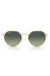 Ray Ban Jack Round Sunglasses In Gold Flash