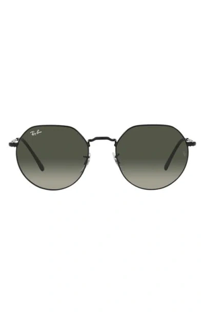 Ray Ban Ray-ban Jack 53mm Round Sunglasses In Black