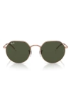 Ray Ban Jack 53mm Round Sunglasses In Rose Gold