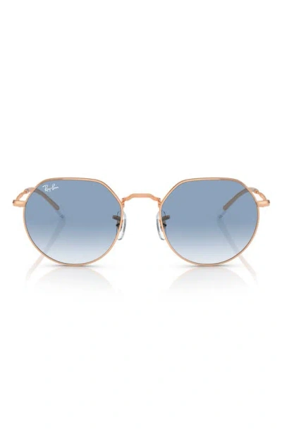 Ray Ban Jack 55mm Irregular Sunglasses In Rose Gold