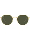 Ray Ban Jack Geometric Frame Sunglasses In Gold