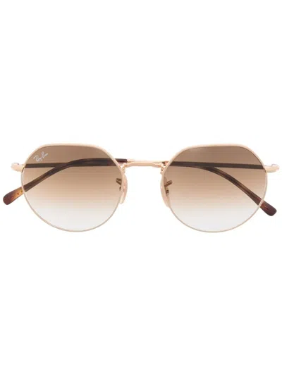 Ray Ban Jack Gradient-lense Sunglasses In Gold