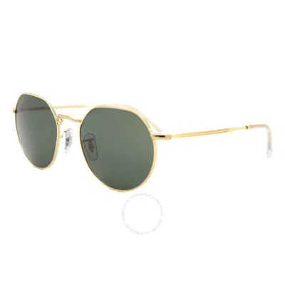 Ray Ban Jack Green Geometric Unisex Sunglasses Rb3565 919631 55