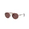 Ray Ban Jack Ii Titanium Sunglasses Rose Gold Frame Violet Lenses Polarized 51-20 In Rose Gold