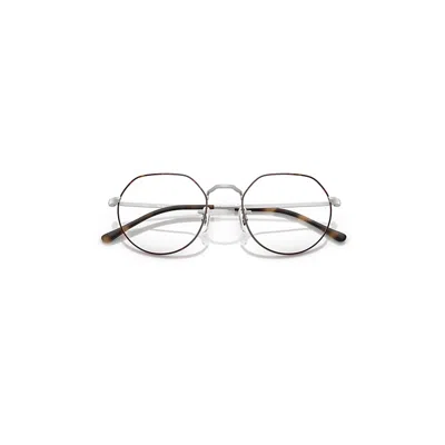 Ray Ban Jack Optics Eyeglasses Matte Silver Frame Clear Lenses Polarized 49-20