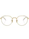 Ray Ban Jack Round-frame Glasses In Gold
