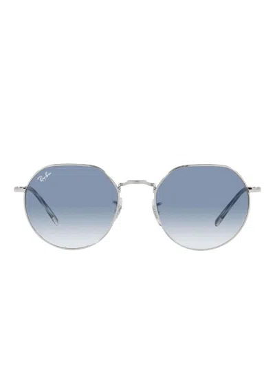 Ray Ban Jack Round-frame Sunglasses In Silver