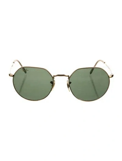 Pre-owned Ray Ban Jack Round Sunglasses In Gold