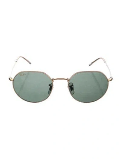 Pre-owned Ray Ban Jack Round Sunglasses In Gold
