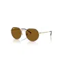 Ray Ban Jack Sonnenbrillen Matte Arista Gold Fassung Braun Glas 55-20 In Matte Arista Gold