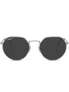 Ray Ban Jack Titanium Geometric-frame Sunglasses In Silber