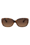 Ray Ban Jackie 58mm Rectangular Sunglasses In Havana/ Brown Gradient