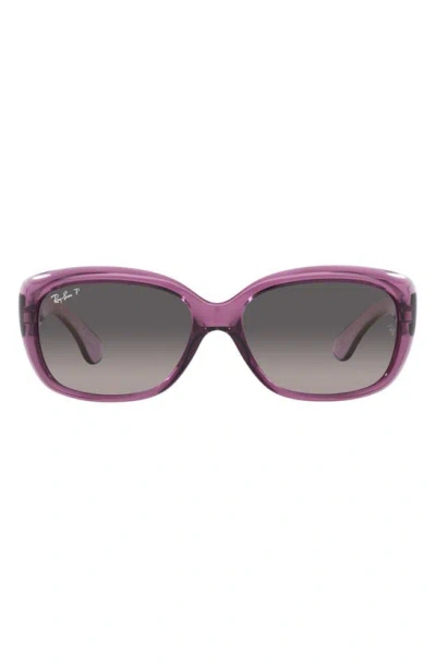 Ray Ban Rb4101 Jackie Ohh Rectangle-frame Acetate Sunglasses In Transparent Violet