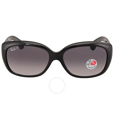 Ray Ban Jackie Ohh Grey Gradient Rectangular Ladies Sunglasses Rb4101 601/t3 58 In Black