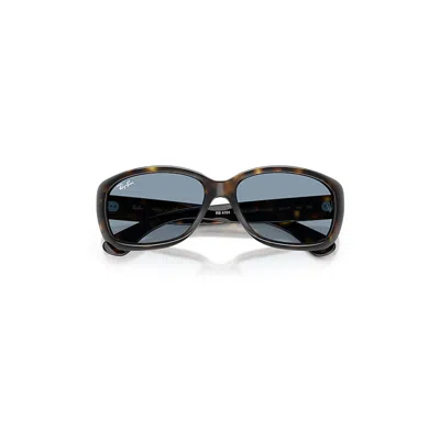 Ray Ban Jackie Ohh Sunglasses Light Havana Frame Blue Lenses 58-17